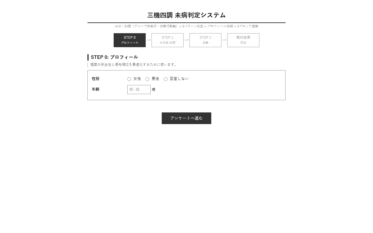 三機四調 ヒアリングシステムの画面